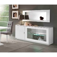 BUFFET 3 PORTES NEVADA ENFILADE BLANC LAQUE