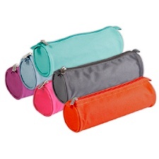 TROUSSE RONDE 22 X Ø 7 CM FERMETURE ZIPPÉE COULEURS ASSORTIES TISSU OXFORD