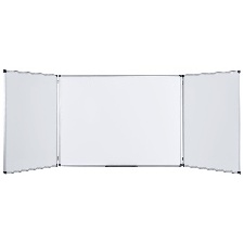 TABLEAU BLANC TRIPTYQUE MATALLIQUE ET MAGNATIQUE AVEC CADRE EN ALUMINIUM ANODISA