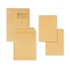 BOITE DE 250 POCHETTES FORMAT 229 X 324 KRAFT 1000 RAIES 90 GRS AVEC FENETRE 100
