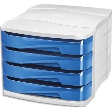 BOITES DE CLASSEMENT 4 TIROIRS GLOSS BLEU OCEAN