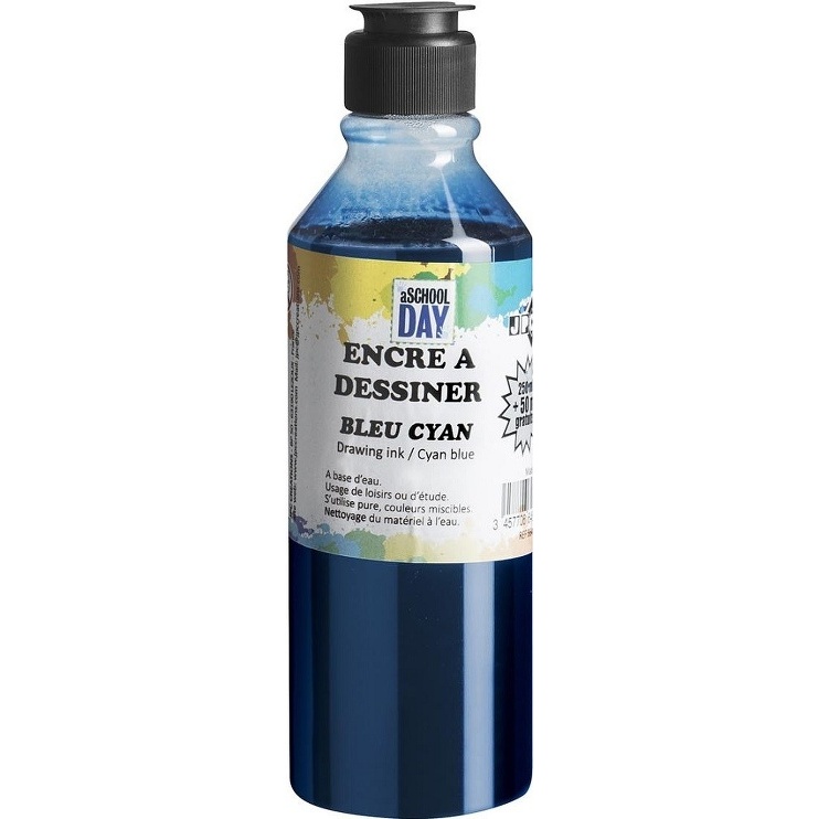 ENCRE A DESSINER 250 ML BLEU CYAN