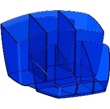 POT A CRAYON AVEC 8 COMPARTIMENTS HAPPY BLEU ELECTRIQUE