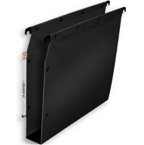 PAQUET DE 10 DOSSIERS SUSPENDUS TIROIR POLYPROPYLENE ULTIMATE A4 ELBA NOIR FOND 30MM