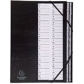 TRIEUR ORDONATOR EXACOMPTA 26 COMPARTIMENTS NOIR 25X33CM
