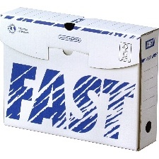 LOT DE 25 BOÎTES EN CARTON D'ARCHIVES FAST BLANC BLEU 25X33 CM DOS 20CM