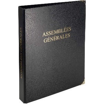 RELIURE REGISTRE ASSEMBLEES GENERALES EXACOMPTA COINS DORES 26X36CM
