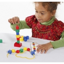 BOCAL DE 75 MAXI PERLES EN PLASTIQUE - AVEC LACETS - 4 COULEURS