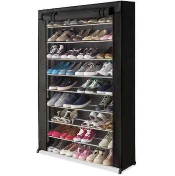 ETAGERE A CHAUSSURES AVEC HOUSSE NOIRE 50 PAIRES