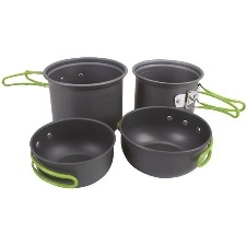 KIT DE CUISSON TERRE JARDIN POUR RANDONNEE CAMPING 4PCS