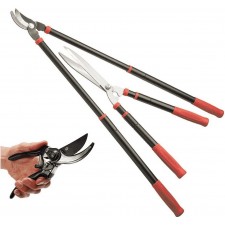 KIT SECATEUR TELESCOPIQUE TERRE JARDIN EN ALU LOT DE 3