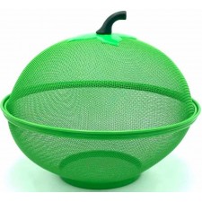 CORBEILLE A FRUITS FACILITYS ANTI INSECTES EN MAILLE METALIQUE VERTE