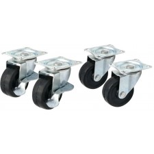 ROULETTES PIVOTANTES A PLATINE AVEC FREINS X4 50MM
