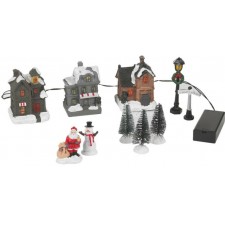 SET 10 PIECES POUR VILLAGE DE NOEL