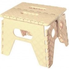 MARCHE PIED PLIABLE TRANSPORTABLE 20CM MAX 100KG BLANC CASSE