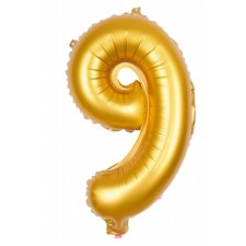 BALLON ANNIVERSAIRE CHIFFRE N°9 OR