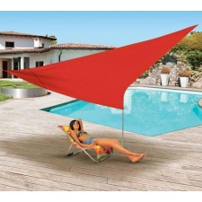 VOILE D'OMBRAGE TRIANGULAIRE TERRE JARDIN 5 X 5 X 5 ROUGE