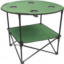 TABLE PIQUE-NIQUE PLIANTE TERRE JARDIN AVEC ETAGERE VERT