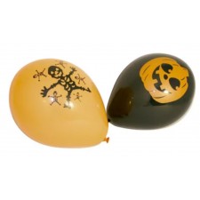 10 BALLONS NOIR ET ORANGE HALLOWEEN