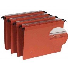 LOT DE 25 DOSSIERS SUSPENDUS 15 MM A4 KRAFT ORANGE