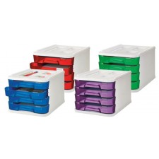 BLOC 4 TIROIRS ROUGE FLUOR