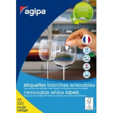 BOITE DE 6500 ETIQUETTES BLANCHES ENLEVABLES 38X21