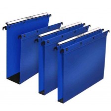 LOT DE 10 DOSSIERS SUSPENDUS ELBA TIROIR 80 MM A4 BLEU