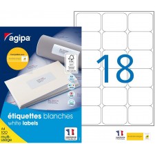 BOITE 1800 ETIQUETTES BLANCHES MULTI-USAGES 63,5X46,6MM