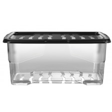 BOITE DE RANGEMENT AVEC COUVERCLE CRISTAL NOIR 42L