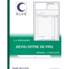 CARNET DE DEVIS ELVE 297X210MM 50 FEUILLES