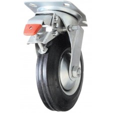 ROULETTE PIVOTANTE AVEC FREIN 125MM 80KG MAX GRIS NOIR