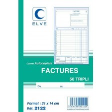CARNET DE FACTURES MANIFOLD 210X140MM 50 TRIPLI