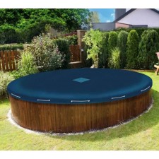 BACHE RONDE TERRE JARDIN POUR PISCINE D-4.20M BLEU