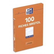 100 FICHES BRISTOL OXFORD A4 UNI BLANCHES ETUI CARTONNE