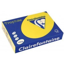 RAMETTE A4 CLAIREFONTAINE JAUNE SOLEIL 160G 250 FEUILLES