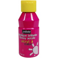 PEINTURE ACRYLIQUE ACRYLCOLOR PEBEO 150ML ROSE VIF DES 5 ANS