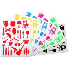 GOMMETTES APLI KIDS OBJETS MAISON PAQUET DE 12 FEUILLES