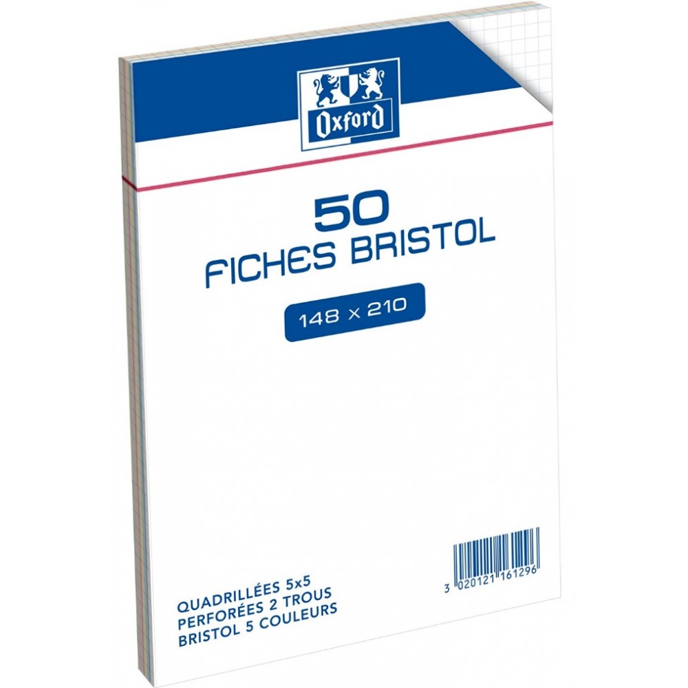 Bloc de 60 fiches bristol - A5 - Blanc - Fiche Bristol - Copies - Feuilles