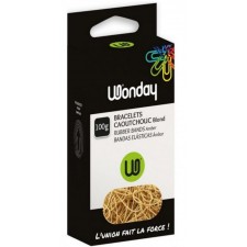 BOITE DE 100 G DE BRACELETS CAOUTCHOUC BLONDS 100 X 1 8 MM