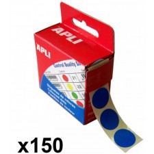 BOITE DE 150 PASTILLES ADHESIVES 15MM BLEU
