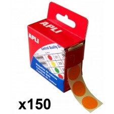BOITE DE 150 PASTILLES ADHESIVES 15MM ORANGE