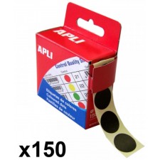 BOITE DE 150 PASTILLES ADHESIVES 15MM NOIR