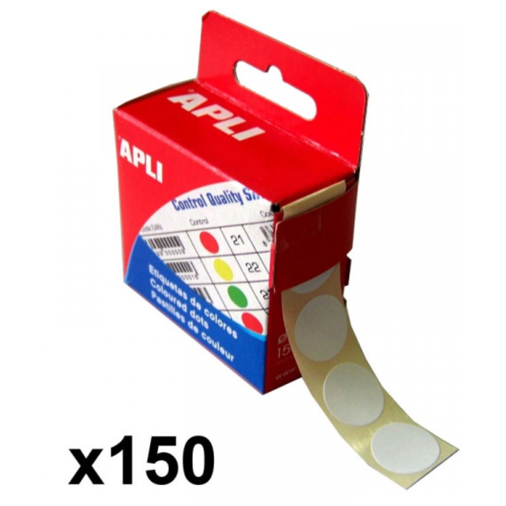 48 Gommettes papier Rondes autocollantes Blanches 25 mm