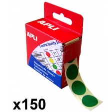 BOITE DE 150 PASTILLES ADHESIVES 15MM VERT