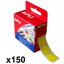 BOITE DE 150 PASTILLES ADHESIVES 15MM JAUNE