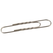BOITE DE 100 TROMBONES 77 MM ACIER NICKELE BOUT ROND FORME ONDULEE