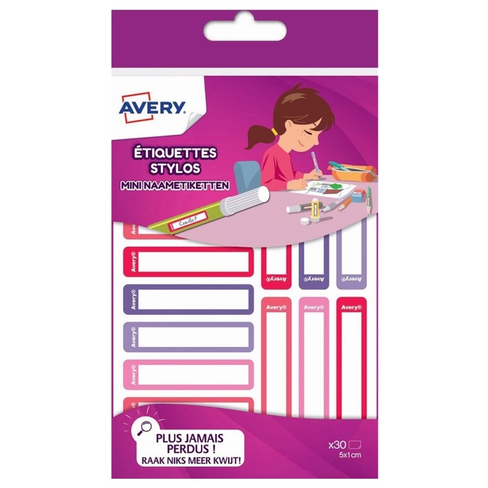 30 étiquettes Adhésives Pastel Pour Stylos Et Crayons - Marquage Scolaire, Bureau