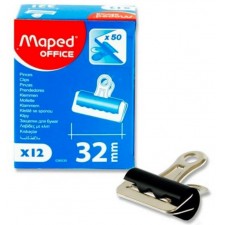 PINCES BULLDOG MAPED 32MM BOITE DE 12 COLORIS NOIR