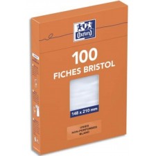 FEUILLES BRISTOL OXFORD NON PERFOREES 210G 148X210MM UNIES X100 BLANCHES