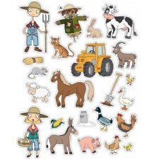 GOMMETTES APLI KIDS THEME LA FERME 12 FEUILLES